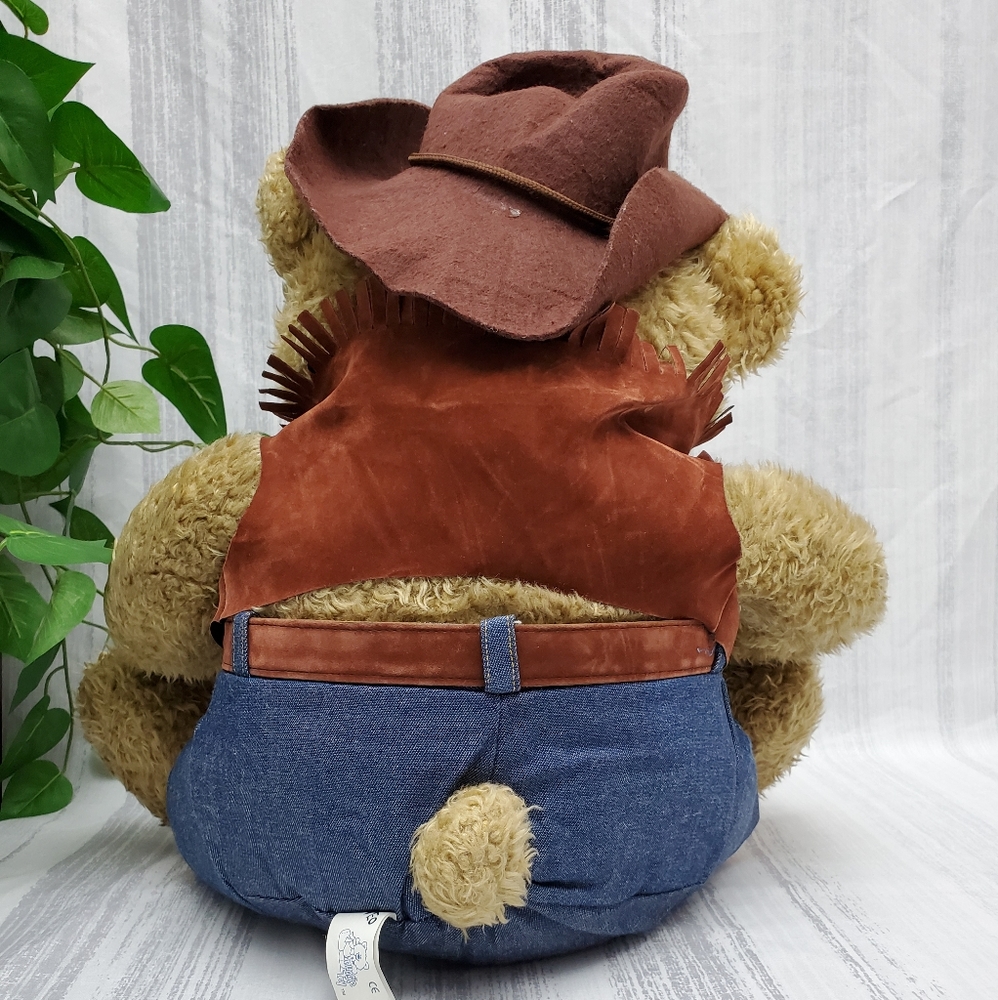 Vtg XL Western Cowboy Teddy Bear Plush 2000 - Picture 5 of 12